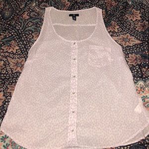 Sheer top gap lavender and white